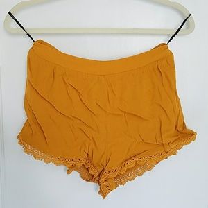 Burnt Orange Hem Shorts